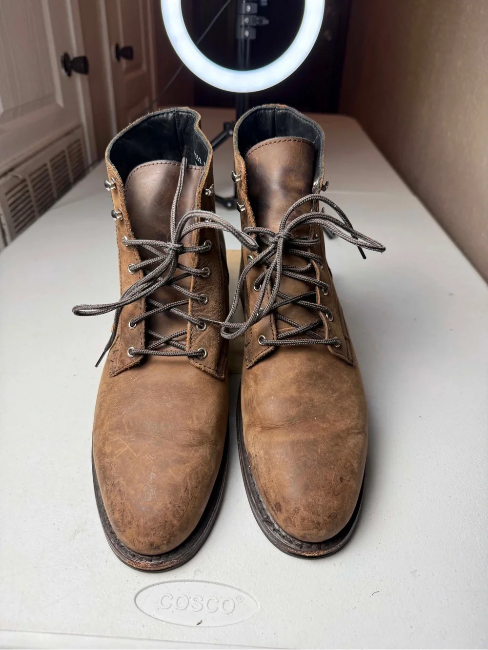 Thursday Boots Mocha President MOCPRES Suede Brown Super Nice Men's Sz 14 damage